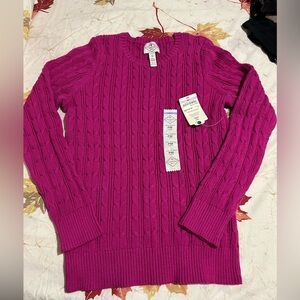 PETITE CLASSIC CABLE SWEATER ST, JOHN’S BAY.